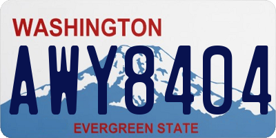 WA license plate AWY8404