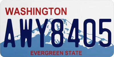 WA license plate AWY8405