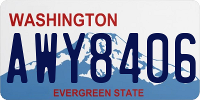 WA license plate AWY8406