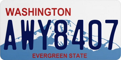WA license plate AWY8407