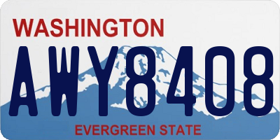 WA license plate AWY8408