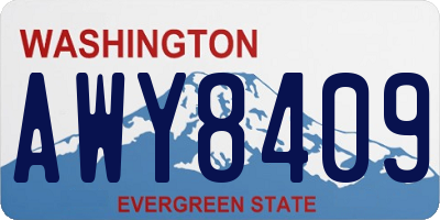 WA license plate AWY8409