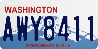 WA license plate AWY8411