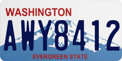 WA license plate AWY8412