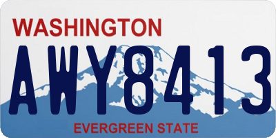 WA license plate AWY8413