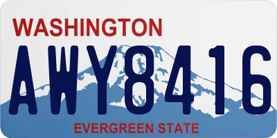 WA license plate AWY8416