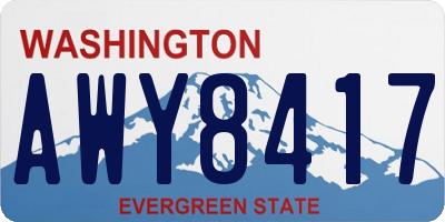 WA license plate AWY8417