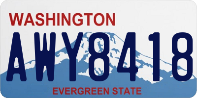 WA license plate AWY8418