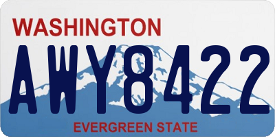 WA license plate AWY8422