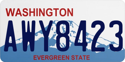 WA license plate AWY8423