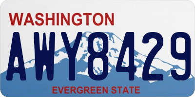 WA license plate AWY8429