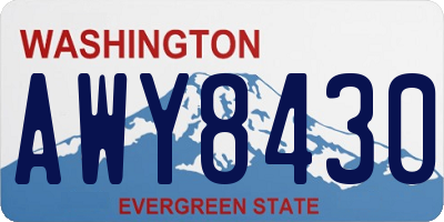 WA license plate AWY8430