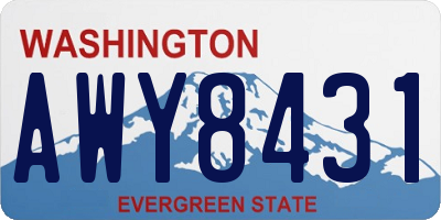 WA license plate AWY8431