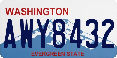 WA license plate AWY8432