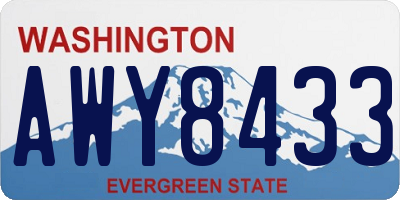 WA license plate AWY8433