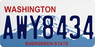 WA license plate AWY8434