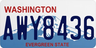 WA license plate AWY8436