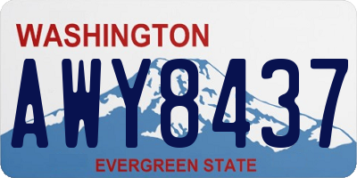 WA license plate AWY8437