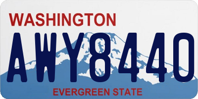WA license plate AWY8440