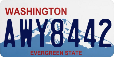 WA license plate AWY8442