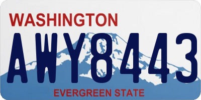 WA license plate AWY8443