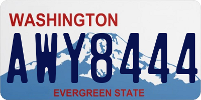 WA license plate AWY8444