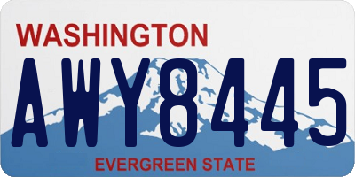 WA license plate AWY8445