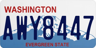 WA license plate AWY8447