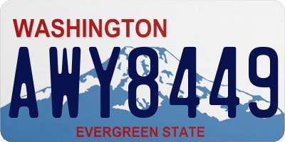 WA license plate AWY8449