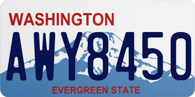 WA license plate AWY8450