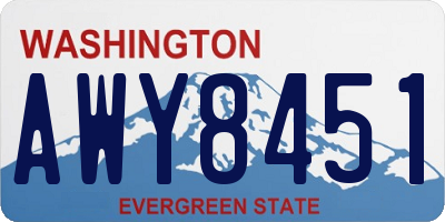 WA license plate AWY8451