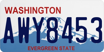 WA license plate AWY8453