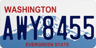 WA license plate AWY8455