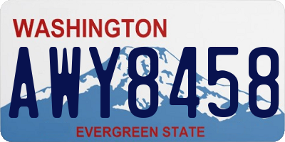 WA license plate AWY8458