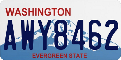WA license plate AWY8462