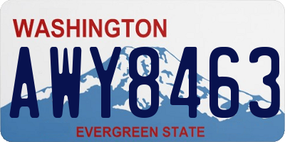 WA license plate AWY8463