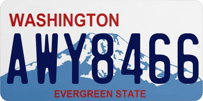 WA license plate AWY8466
