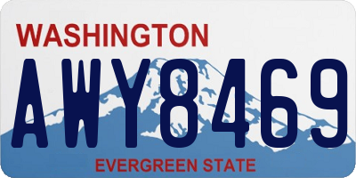 WA license plate AWY8469