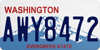 WA license plate AWY8472