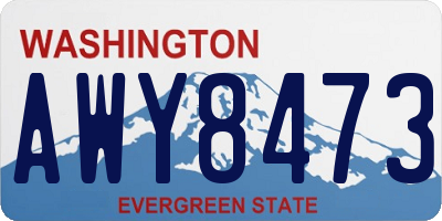 WA license plate AWY8473
