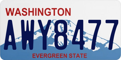 WA license plate AWY8477