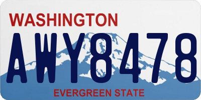 WA license plate AWY8478