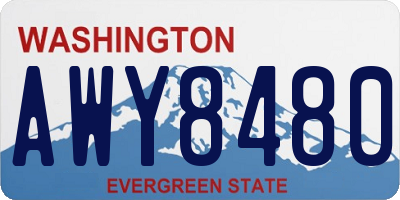 WA license plate AWY8480