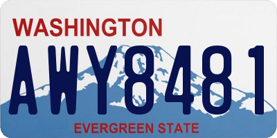 WA license plate AWY8481
