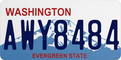 WA license plate AWY8484