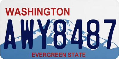 WA license plate AWY8487
