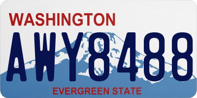WA license plate AWY8488