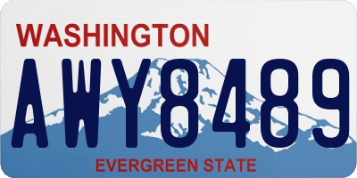 WA license plate AWY8489