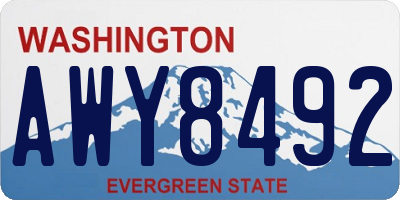WA license plate AWY8492