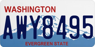 WA license plate AWY8495